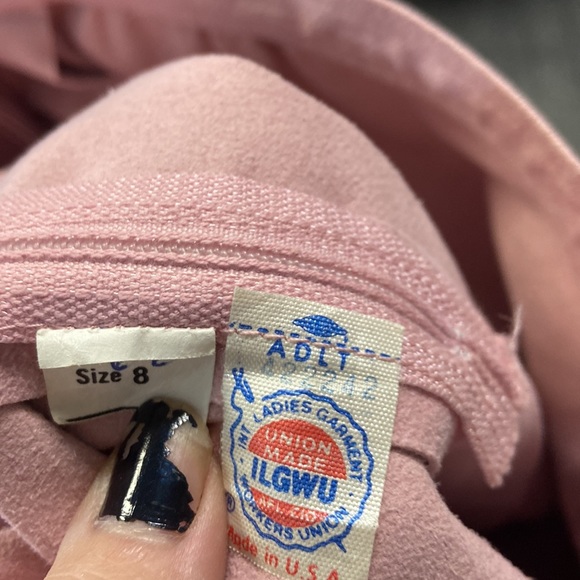 Vintage Rose Pink Skirt Suit Fitted Blazer & Knee Length Skirt Size 8 - Picture 8 of 13